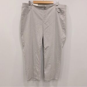 J. JILL NWT 20R Grey High-Rise Pull-On Cropped Denim Jeans Straight Leg Stretch